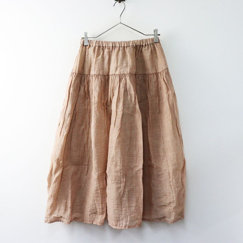 定価4 1万 2025 SS パドカレ pas de calais ラミーナイロンスカート 36 ピンクベージュ ベンガラ染め ボトムス フ