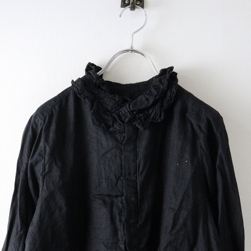 ネストローブ nest Robe 製品染めフリルカラーリネンブラウス