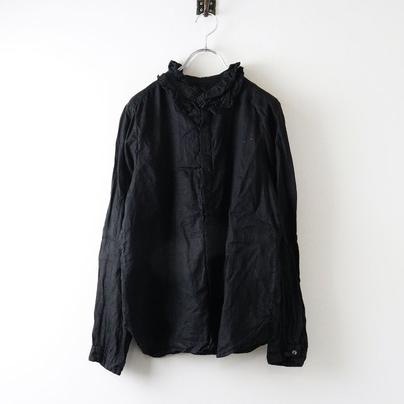 ネストローブ nest Robe 製品染めフリルカラーリネンブラウス