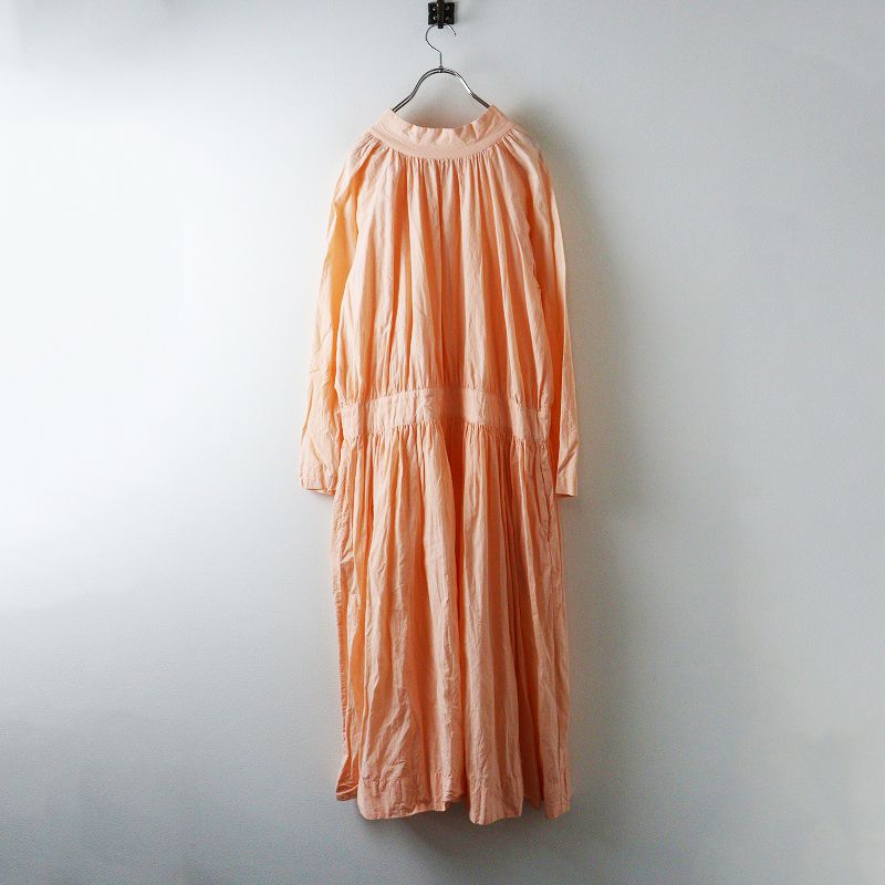 ヴェリテクール Veritecoeur VC 1874 ギャザーワンピース F ピンク コットンリネン ドレス フ リボン ロング