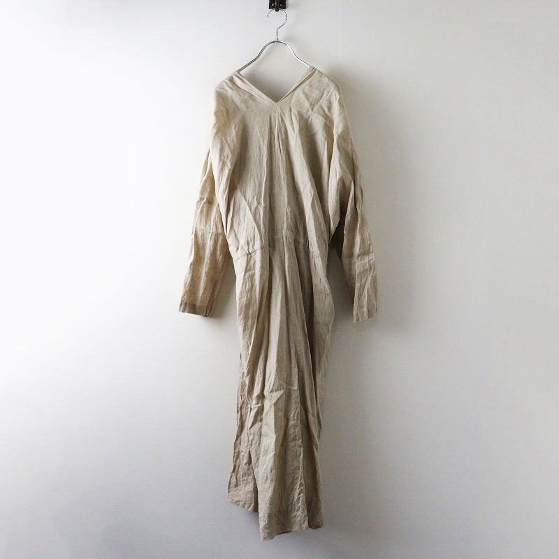 ヴェリテクール Veritecoeur VC 1665 S ローブコート F ベージュ リネン 羽織り ロング ワンピース ドレス