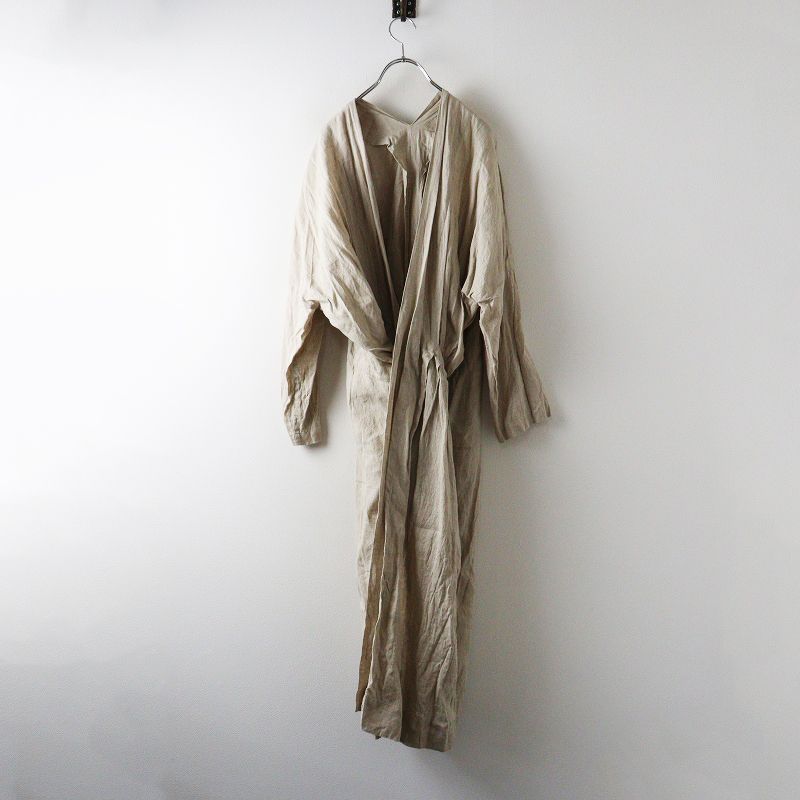 ヴェリテクール Veritecoeur VC 1665 S ローブコート F ベージュ リネン 羽織り ロング ワンピース ドレス