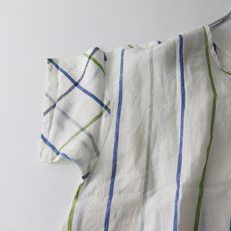 石見銀山 群言堂 グンゲンドウ ネネ 根々 リネン 半袖 ストライプ