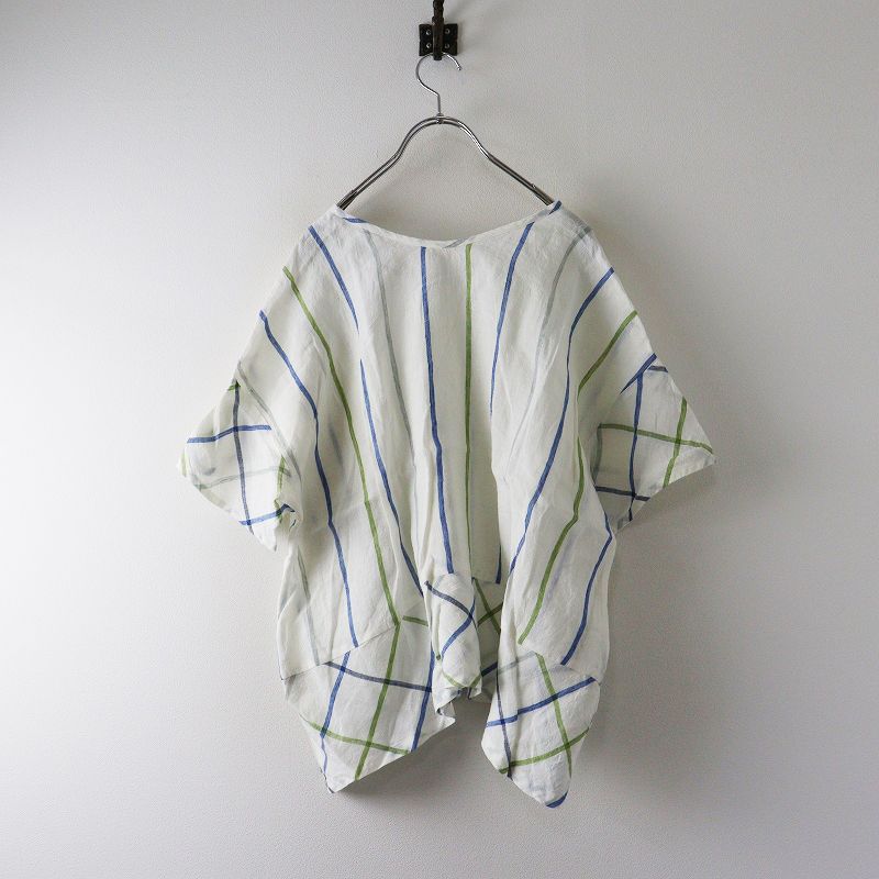 美品 群言堂 ぐんげんどう 麻 リネン100% 登美 ストライプ 長袖シャツ 石見銀山 群言堂 グンゲンドウ ネネ 根々 リネン 半袖 ストライプ