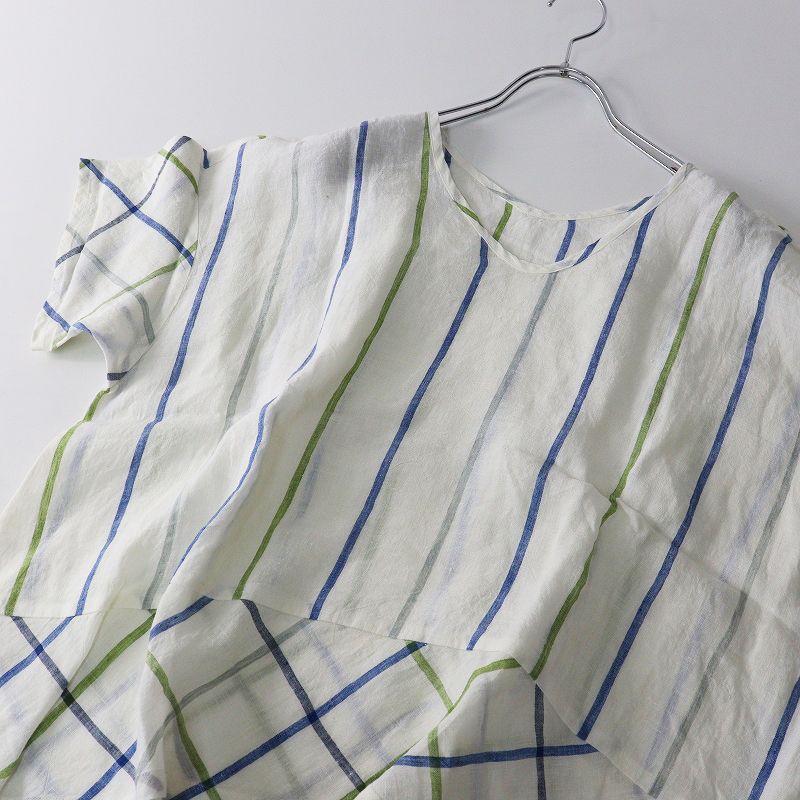 石見銀山 群言堂 グンゲンドウ ネネ 根々 リネン 半袖 ストライプ