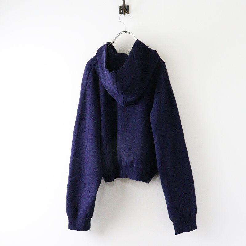 マークジェイコブス MARC JACOBS ロゴ ジャガード ジップアップ パーカー XL ネイビー 羽織り フーディ