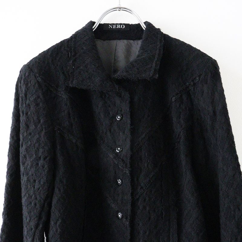 センソユニコ ネロ Sensounico NERO レース使いウールジャケット 38