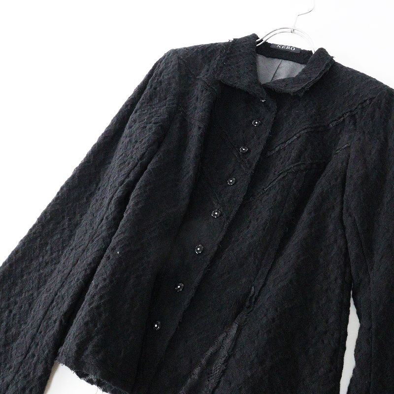 センソユニコ ネロ Sensounico NERO レース使いウールジャケット 38