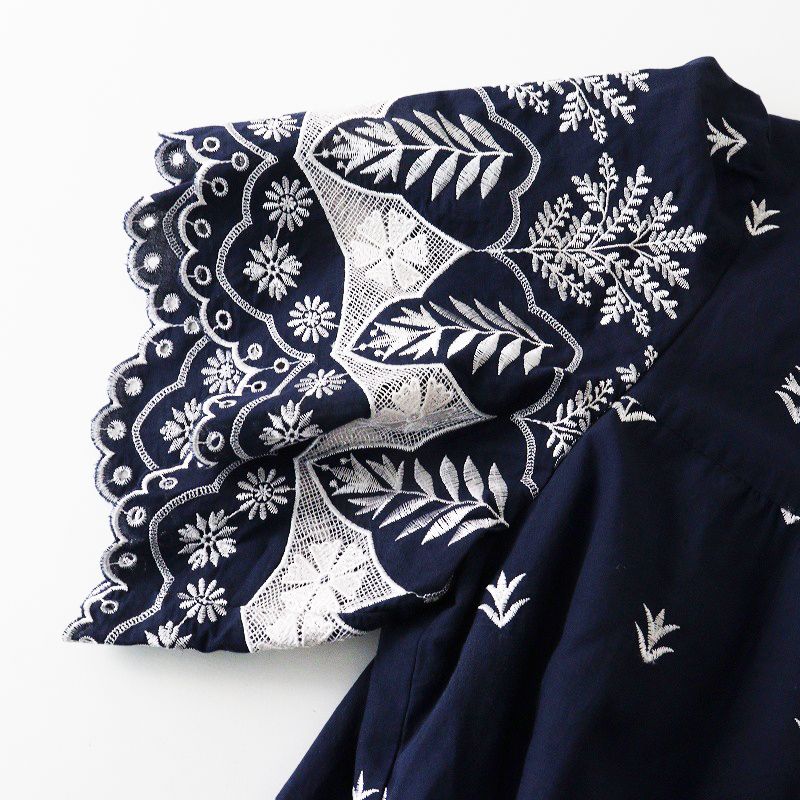 大きいサイズ 2024年春夏 ローズティアラ Rose Tiara 刺繍チュニック