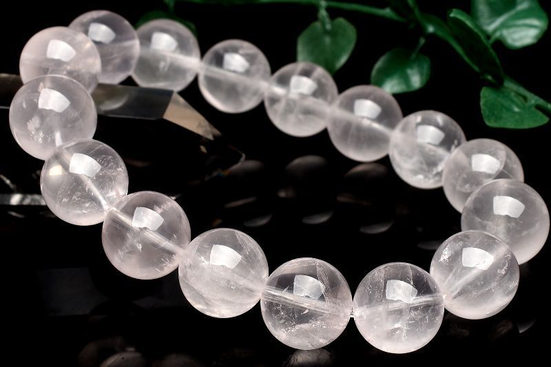 １点物 コロンビア産 ピンクレムリアンシードクリスタル 13 mm ブレスレット パワーストーン 天然石 _U 8271