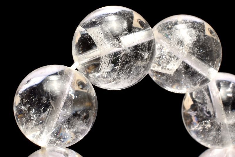 【１点物】数量限定◇希少 クォーツインクォーツ(貫入水晶) 14-14.5mm ブレスレット パワーストーン 天然石 _MC1992