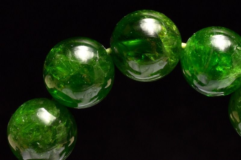 １点物 高品質 鮮やかグリーン ダイオプサイト 9 mm ブレスレット パワーストーン 天然石 _MC 2035