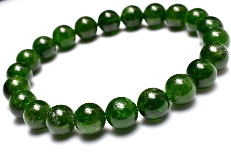  １点物 高品質 鮮やかグリーン ダイオプサイト 9 mm ブレスレット パワーストーン 天然石 _MC 2035 ブレスレット バングル アクセサリー