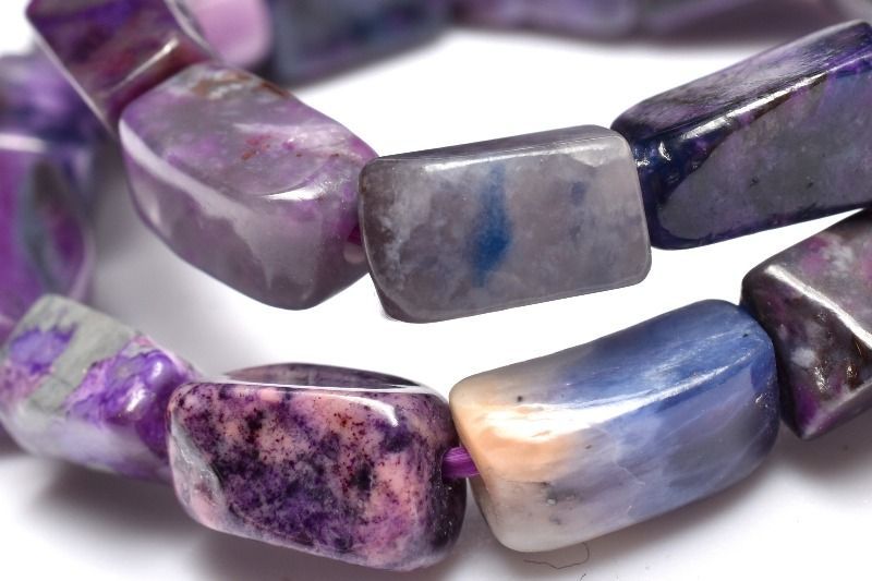  １点物 AA 紫の濃淡が織りなす上級の美 スギライト 杉石 6.5-9 x 3.5-5 mm チューブカット ブレスレット パワーストーン 天然石 _MC 2106 ブレスレット バングル アクセサリー