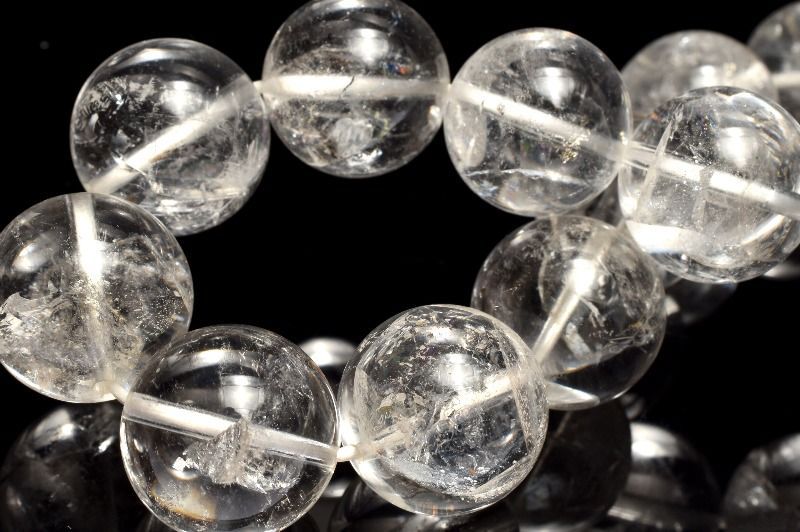  １点物 数量 クォーツインクォーツ 貫入水晶 14-14.5 mm ブレスレット パワーストーン 天然石 _MC 1992 ブレスレット バングル アクセサリー