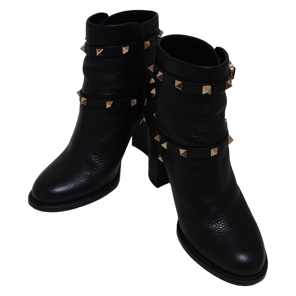 バレンチノガラバーニ ショートブーツ 36 レディース - 黒 スタッズ レザー