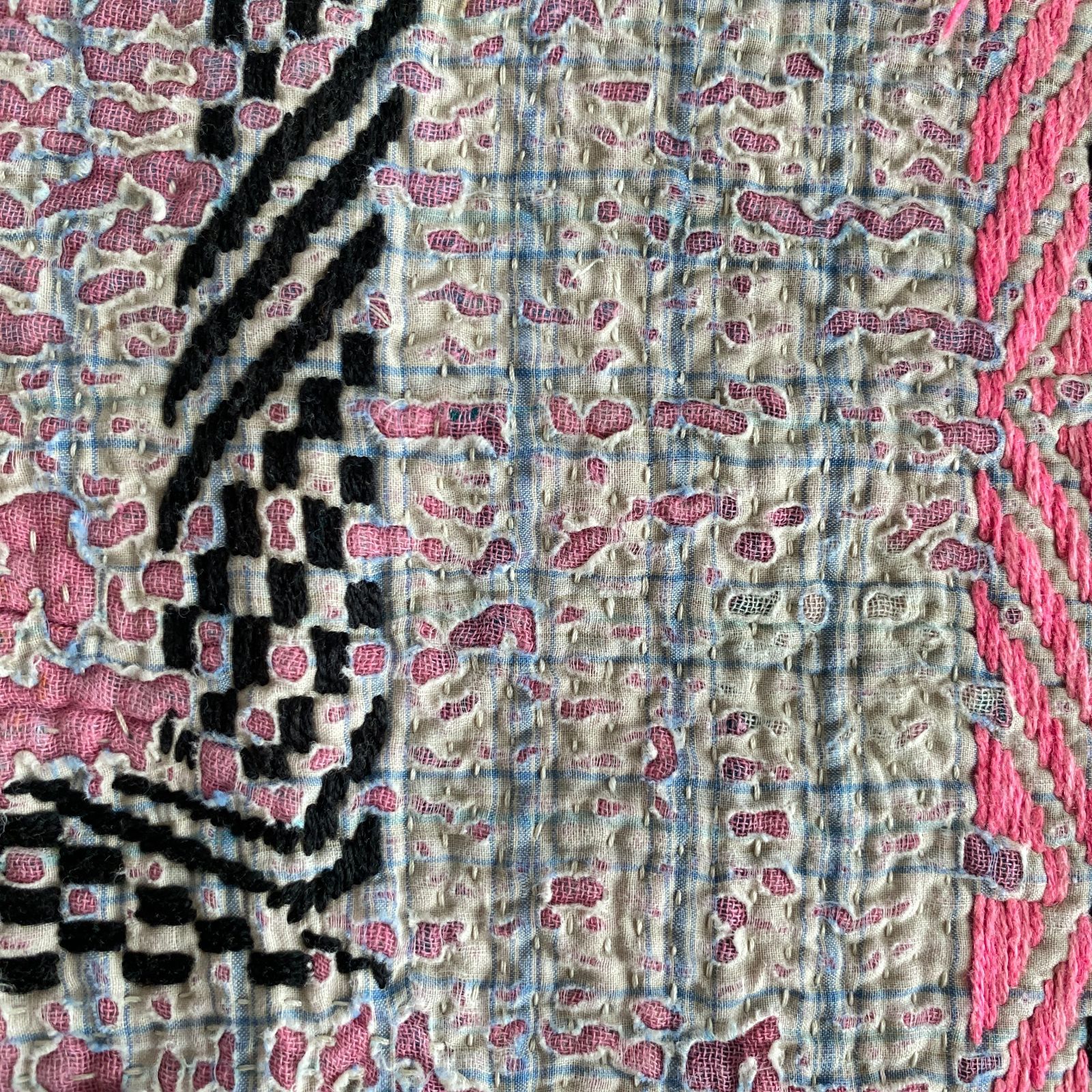 3472 ラリーキルト カンタキルト オールドファブリック ハギレ ピンク