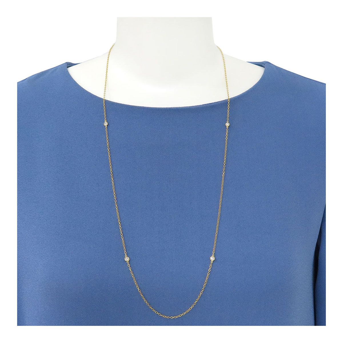 ティファニー バイザヤード ネックレス 6Pダイヤモンド 750 (K18YG