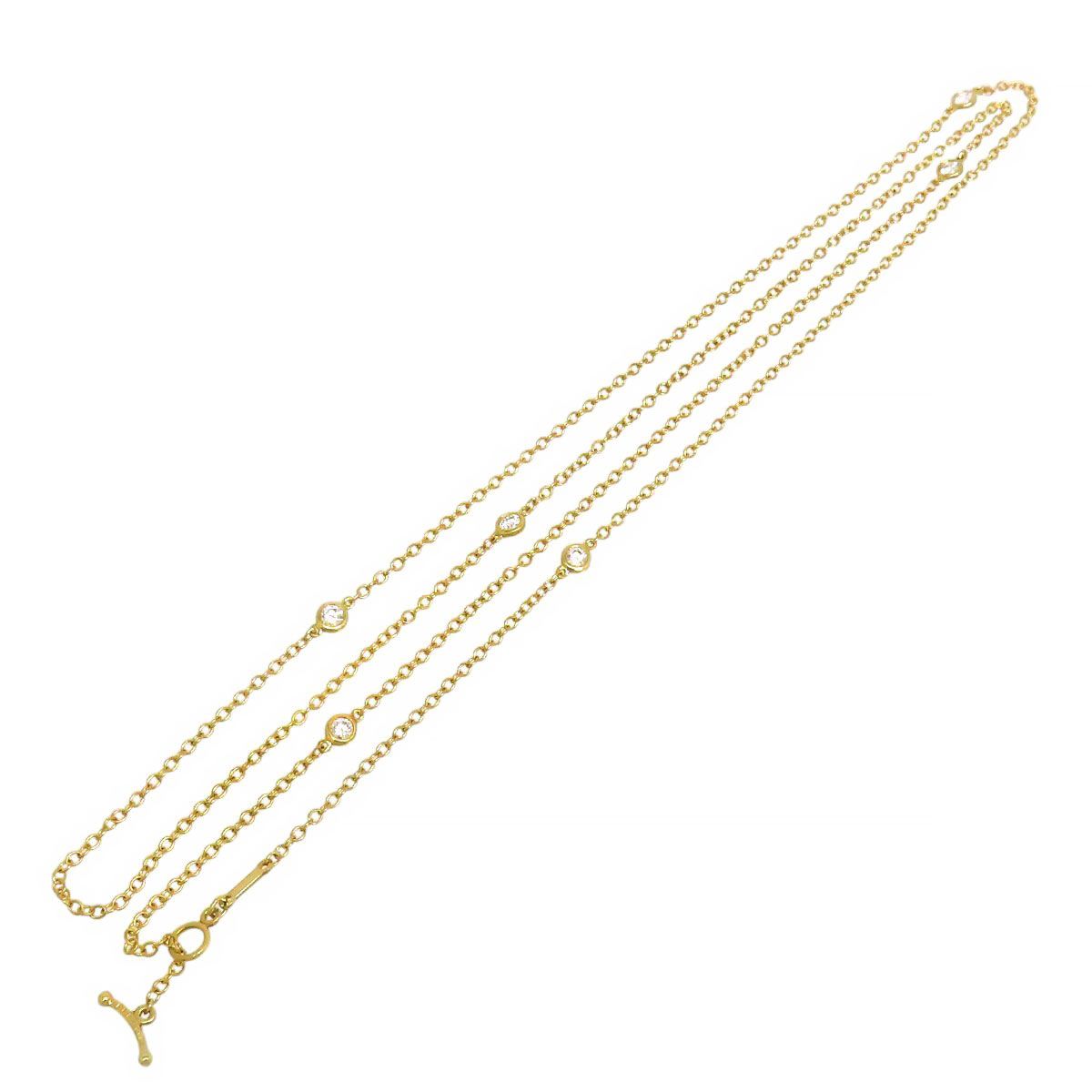 ティファニー バイザヤード ネックレス 6Pダイヤモンド 750 (K18YG