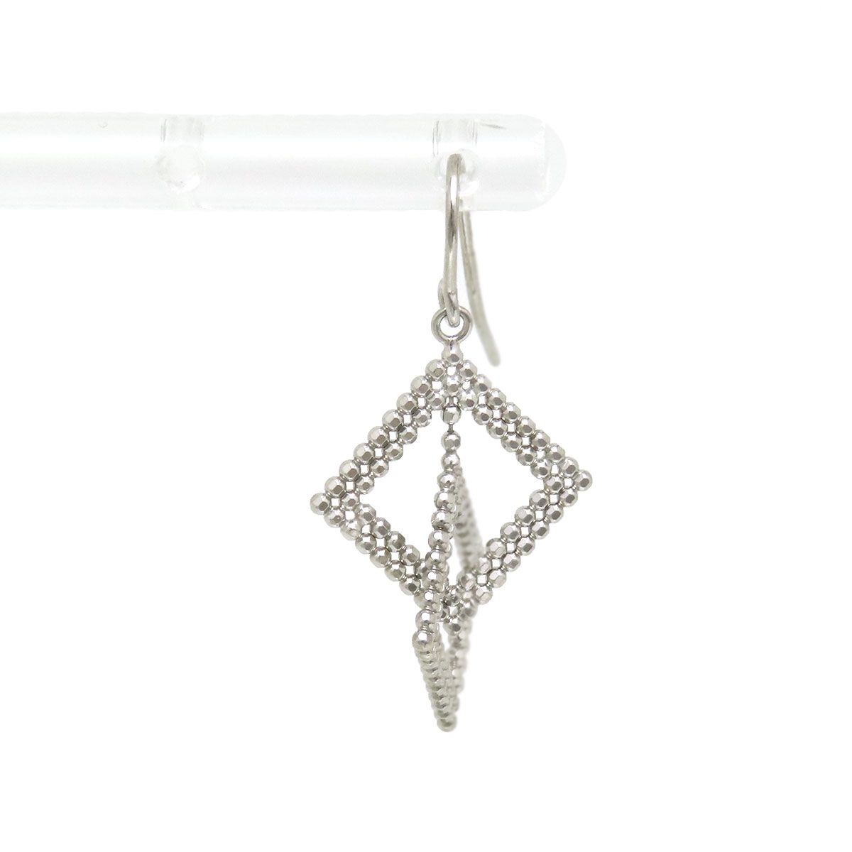 ティファニー カットボール ダブルスクエア フック ピアス 片耳用 750