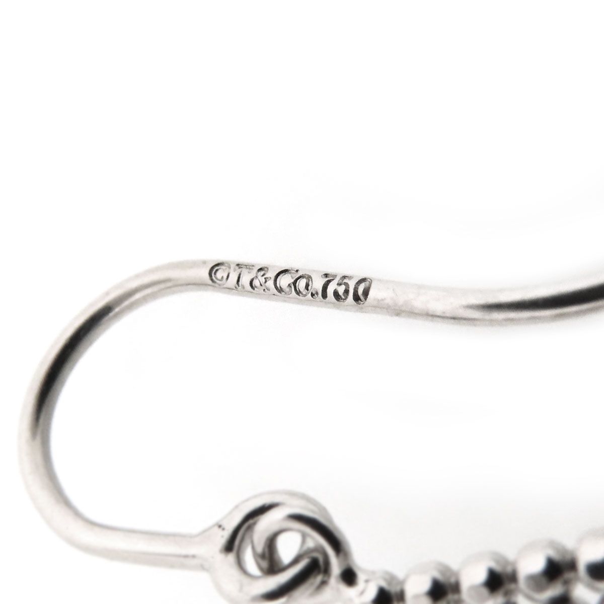 ティファニー カットボール ダブルスクエア フック ピアス 片耳用 750