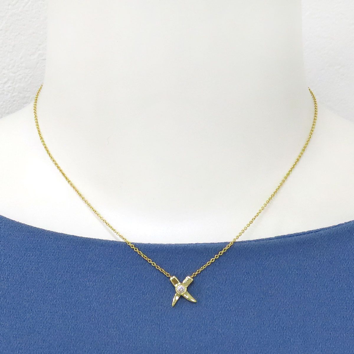 ティファニー キス ダイヤモンド ネックレス 750 (K18YG) レディース