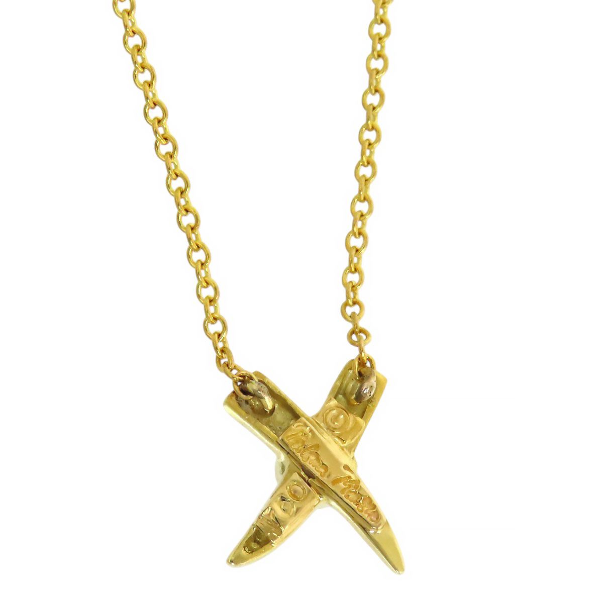 ティファニー キス ダイヤモンド ネックレス 750 (K18YG) レディース