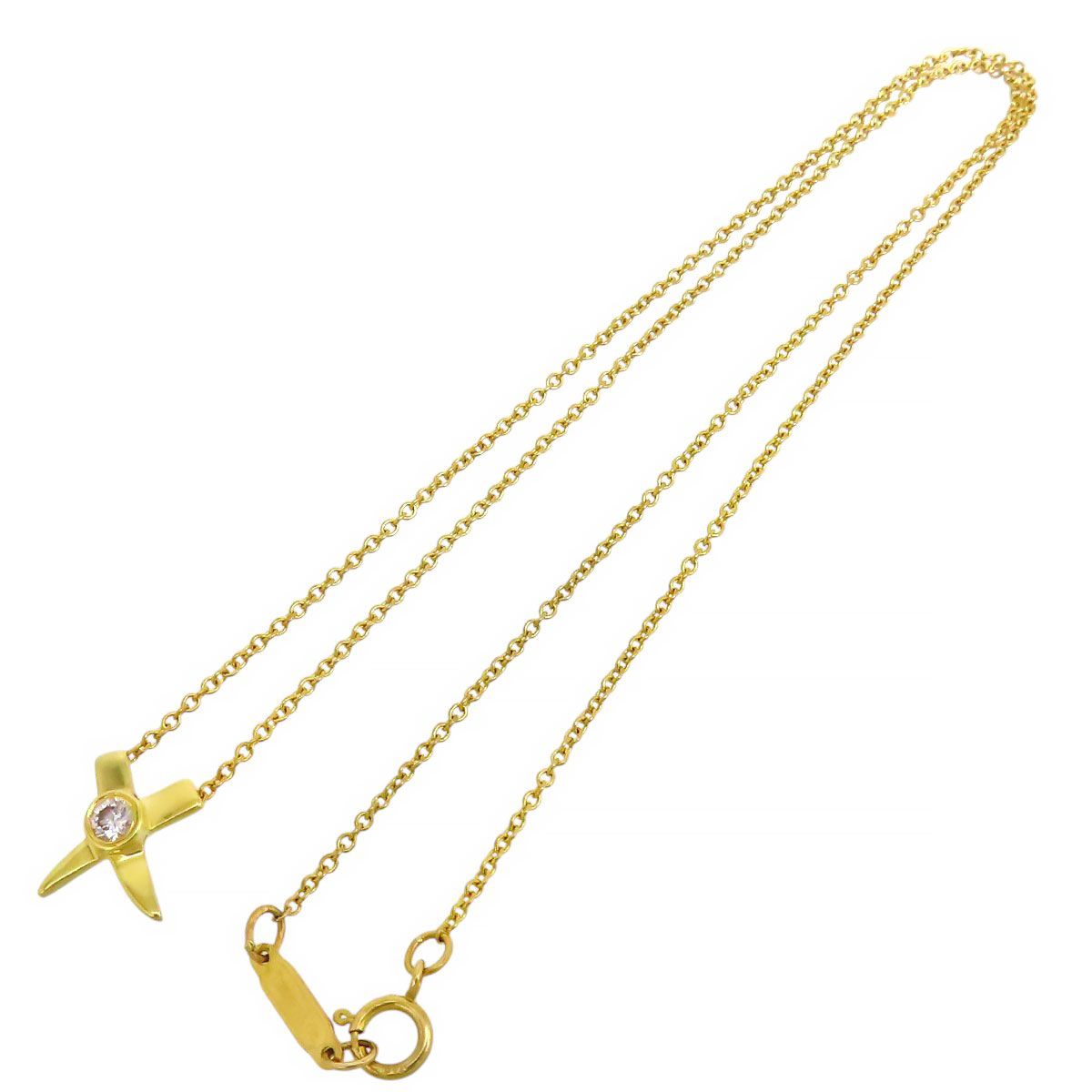 ティファニー キス ダイヤモンド ネックレス 750 (K18YG) レディース