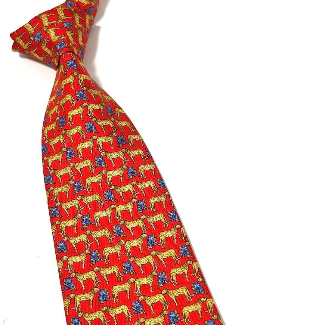 タグ付き未使用✨ クリスチャンディオール ネクタイ ヒョウ柄 レッド