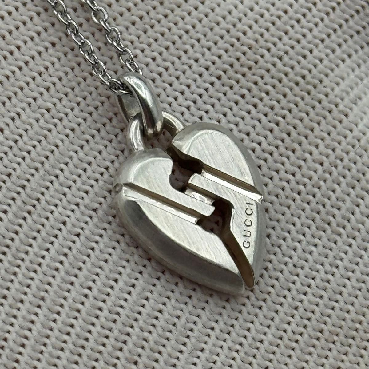 GUCCI ノット ハート 50cm シルバー925 ネックレス 1180b - メルカリ