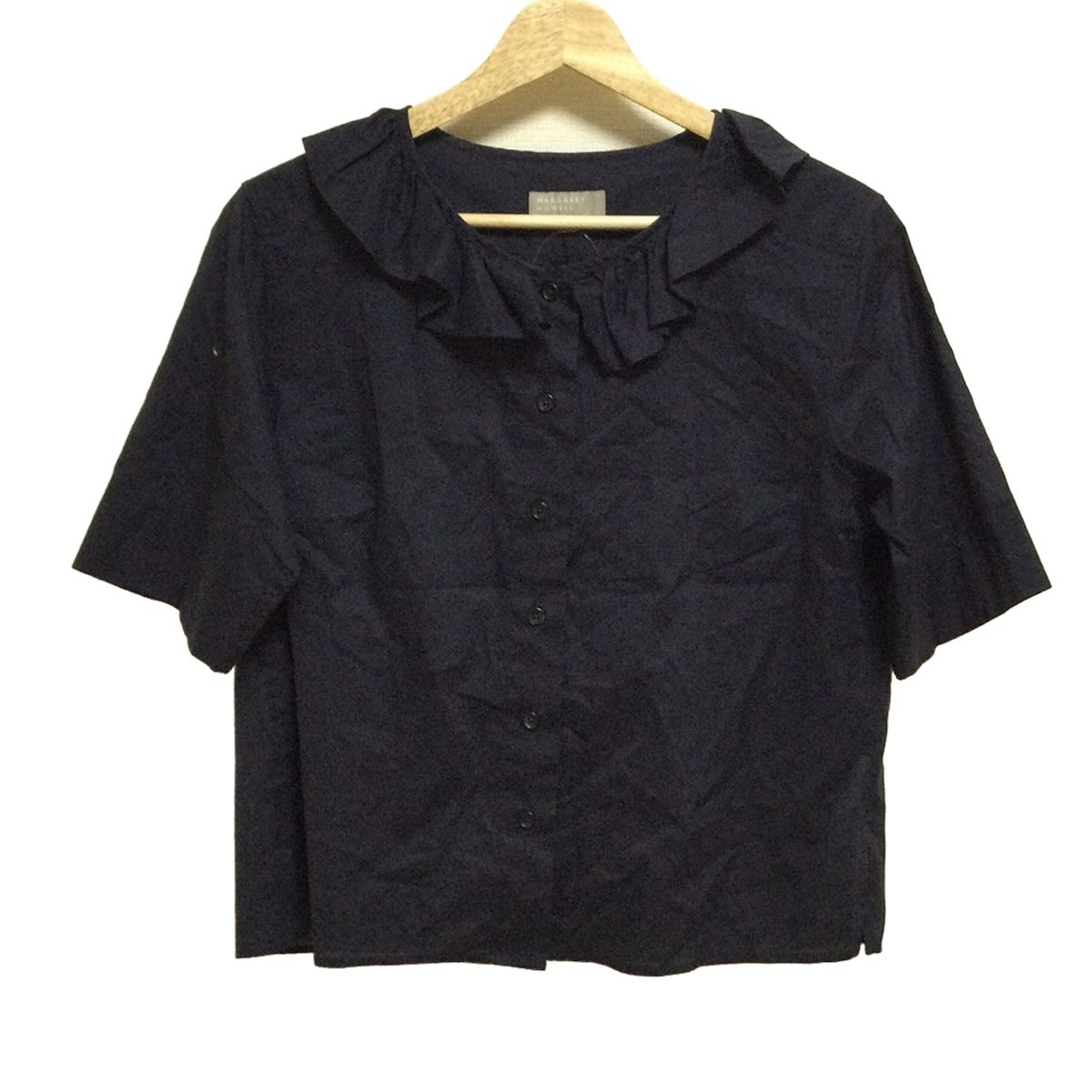 MargaretHowell マーガレットハウエル 半袖シャツブラウス サイズ1 S レディース - ネイビー