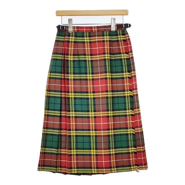 O NEIL OF DUBLIN 巻き チェック キルトピン付き プリーツ ウエストゴム スカート レッド グリーン レディース オニールオブダブリン 5 1120 T∞