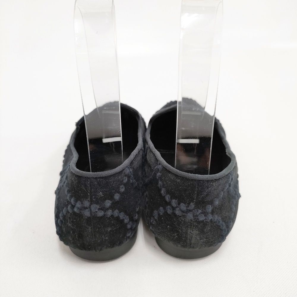 新品未使用】ミナペルホネンスリッポン②tambourine ブラック mina perhonen tambourine ベロア スリッポン サイズ24.5cm シューズ