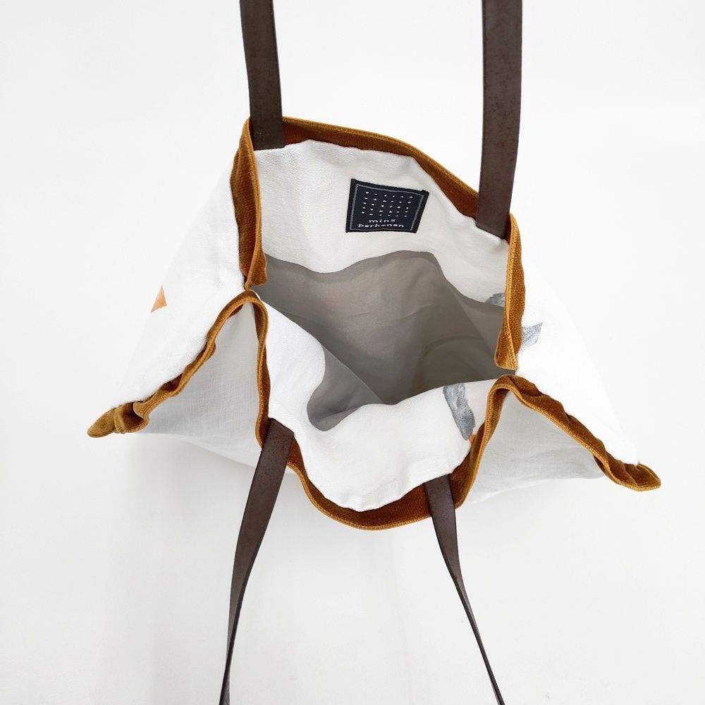 mina perhonen 未使用品 22AW candle レザーハンドル トートバッグ