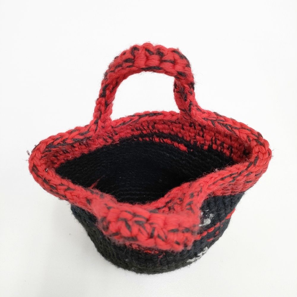 DANIELA GREGIS 裂き編み クロッシェ ウール ミニ トートバッグ