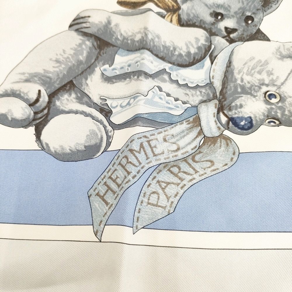 HERMES カレ90 CONFIDENTS DES COEURS 心の友 クマ テディベア