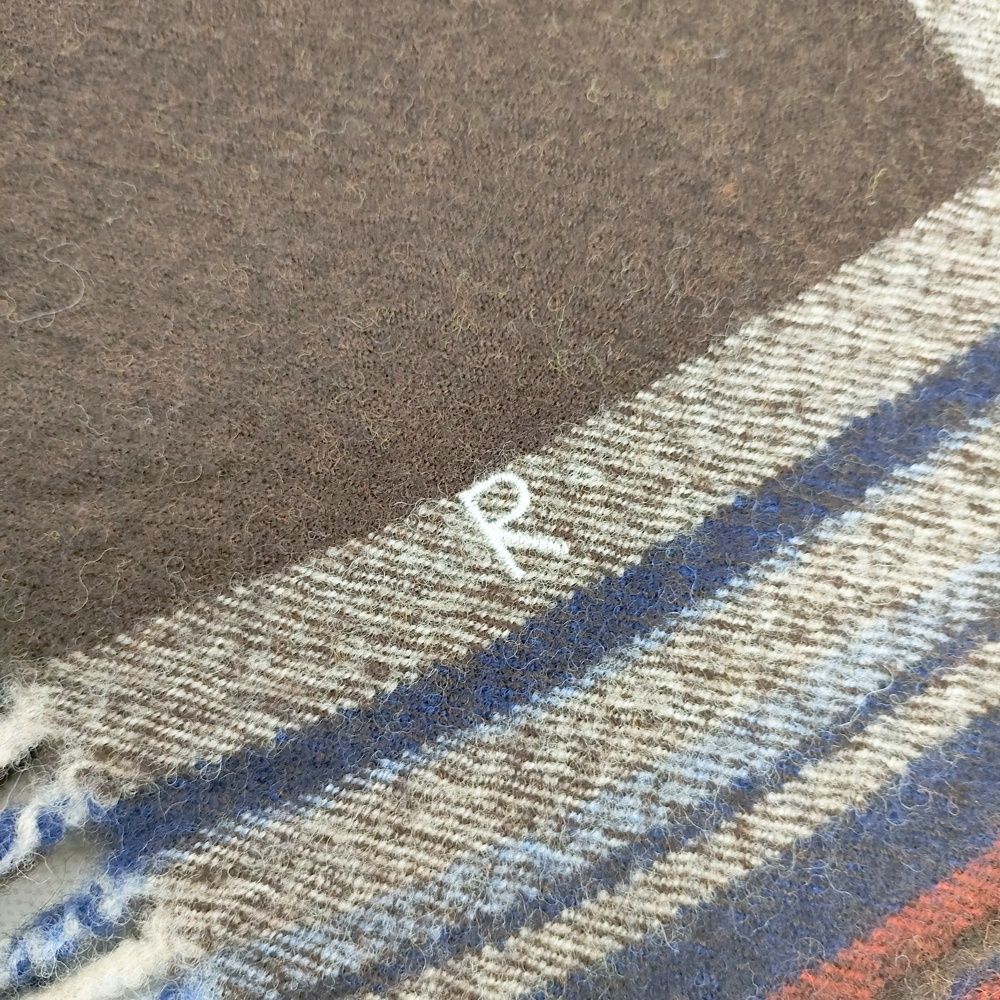 45 R rpm チェック柄 大判 ストール ブラウン ブルー レディース フォーティーファイブアールピーエム 5 1120 T