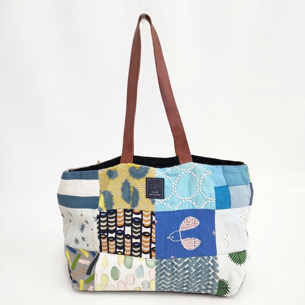 ハンドメイドஐ..手提げラウンドトート∂б点と線模様製作所 ラウンド