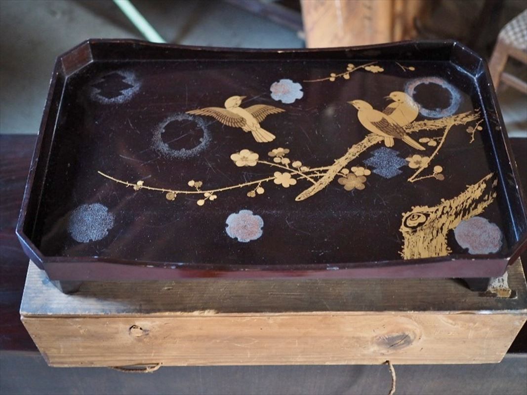 明治１５年 箱入り脚付盆 古録展 品番H 1715 R