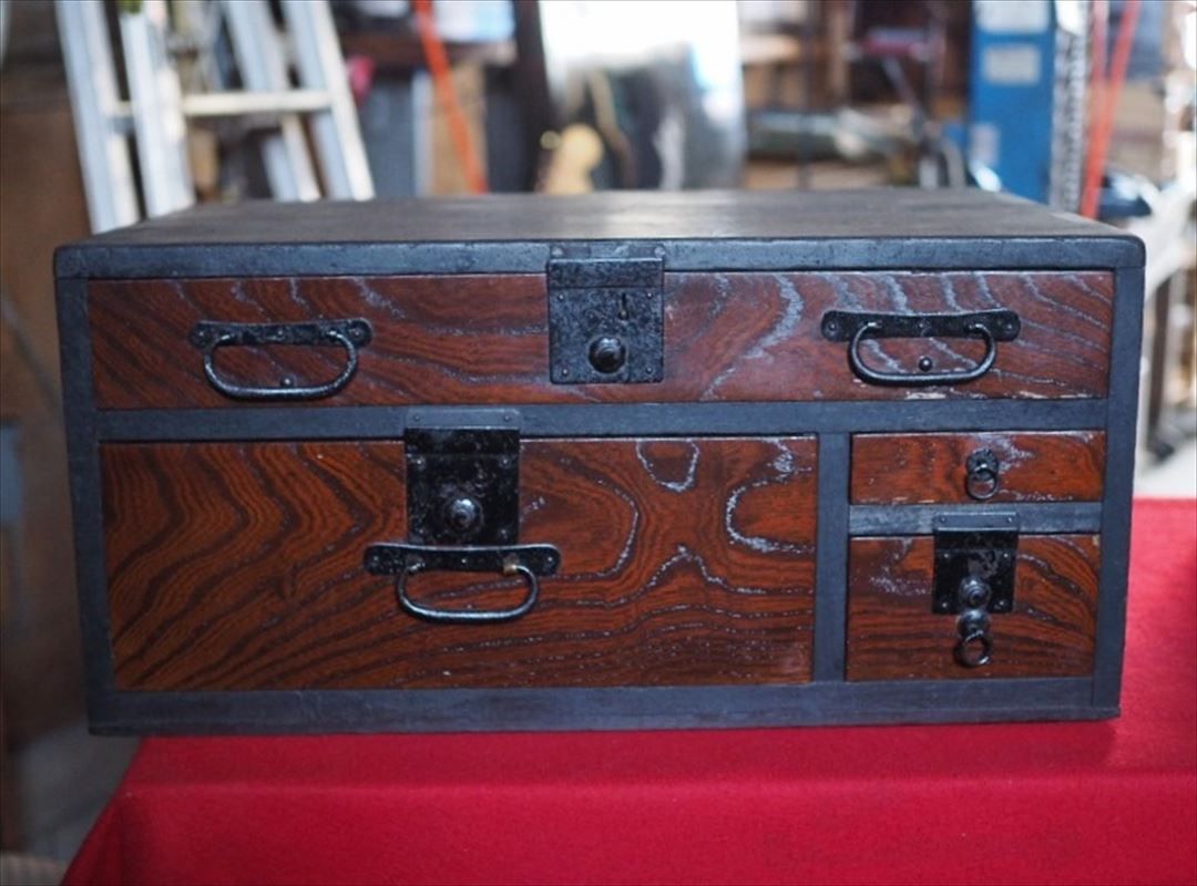 帳場抽斗付小机 江戸時代 古録展 品番S 10869