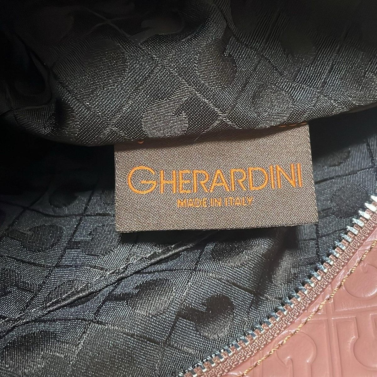 GHERARDINI(ゲラルディーニ) ハンドバッグ ブラウン 型押し加工 レザー