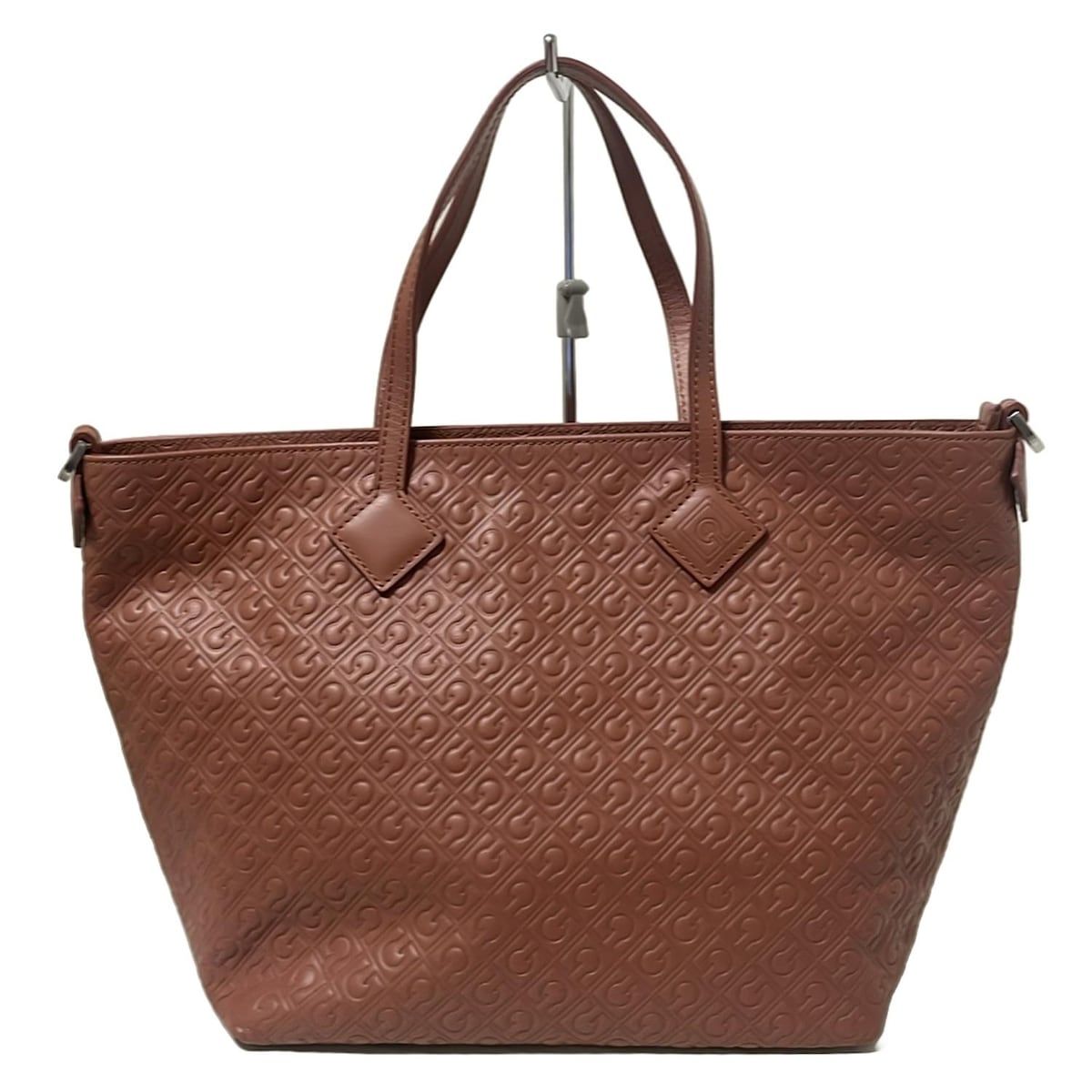 GHERARDINI(ゲラルディーニ) ハンドバッグ ブラウン 型押し加工 レザー