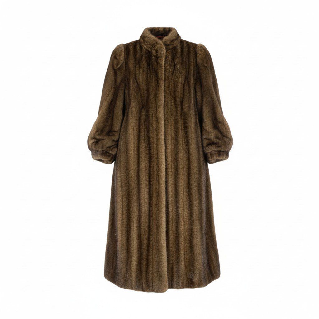 54L4 SAGA MINK サガミンク 銀サガ デミバフミンク 超ロングコート 丈