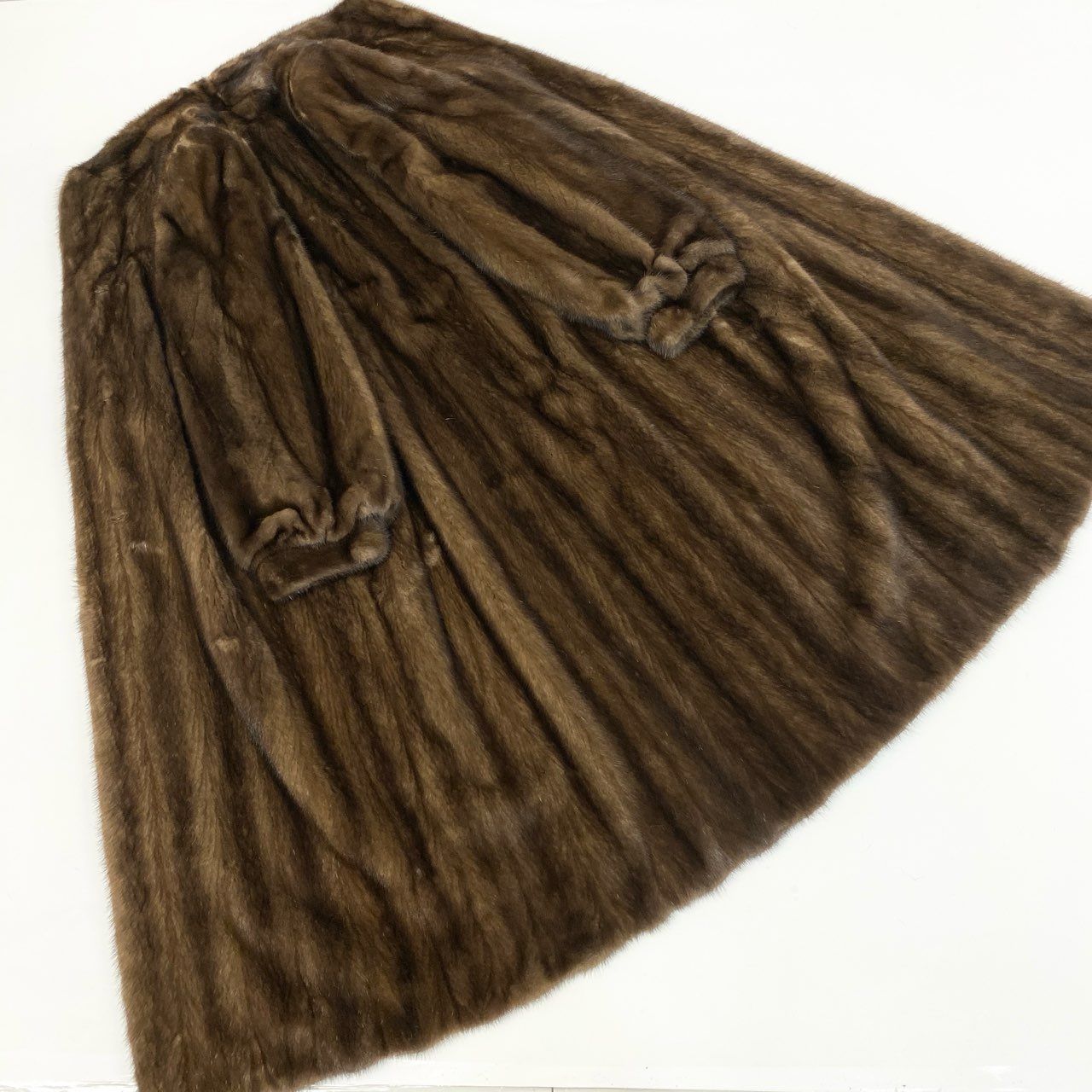 54L4 SAGA MINK サガミンク 銀サガ デミバフミンク 超ロングコート 丈