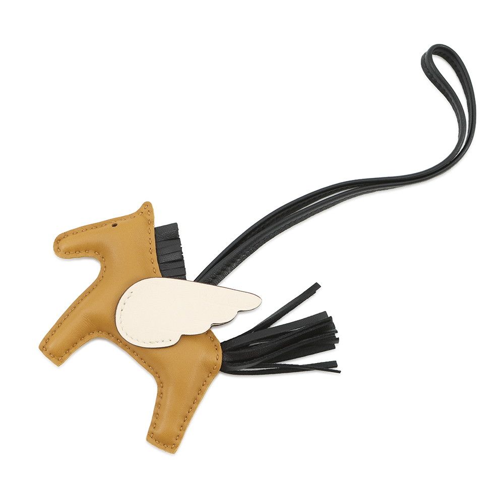 エルメス バッグチャーム ロデオPM ペガサス セサミ ブラック ナタ ラムスキン Z刻印