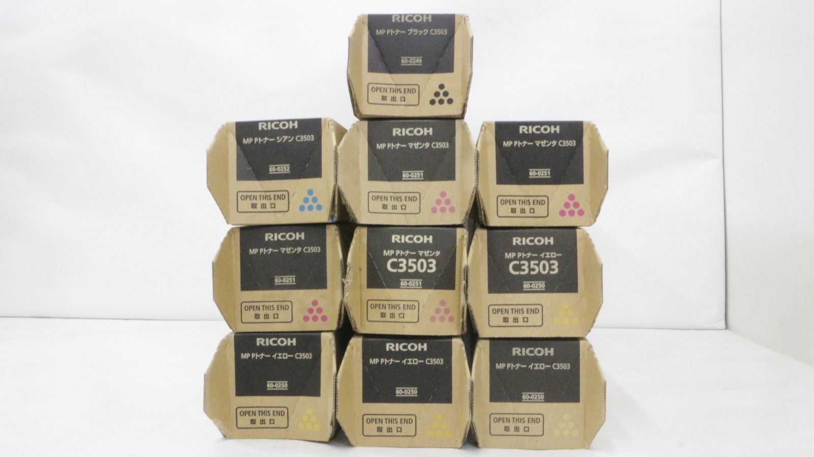 未使用 RICOH 純正 トナー C3503 4色10本（シアン・マゼンタ・イエロー
