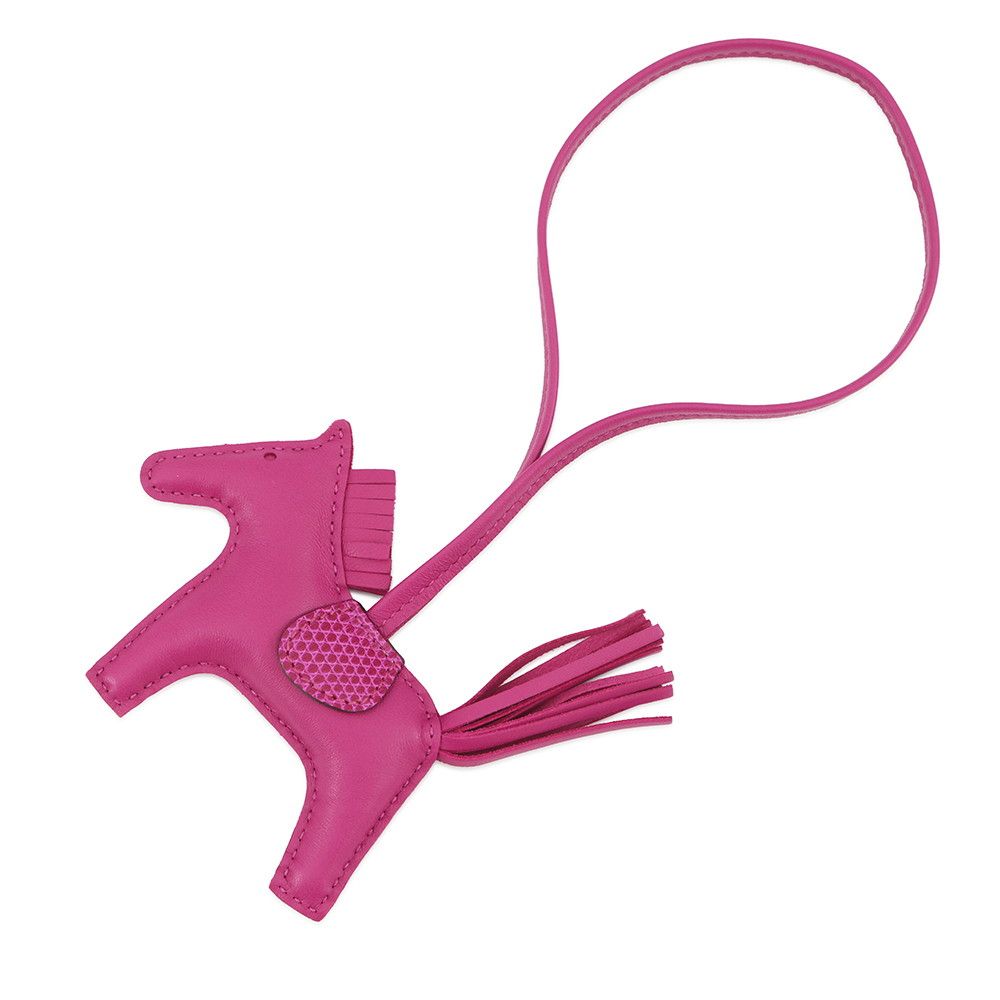 エルメス バッグチャーム ロデオ PM タッチ ローズパープル ラムスキン リザード U刻印