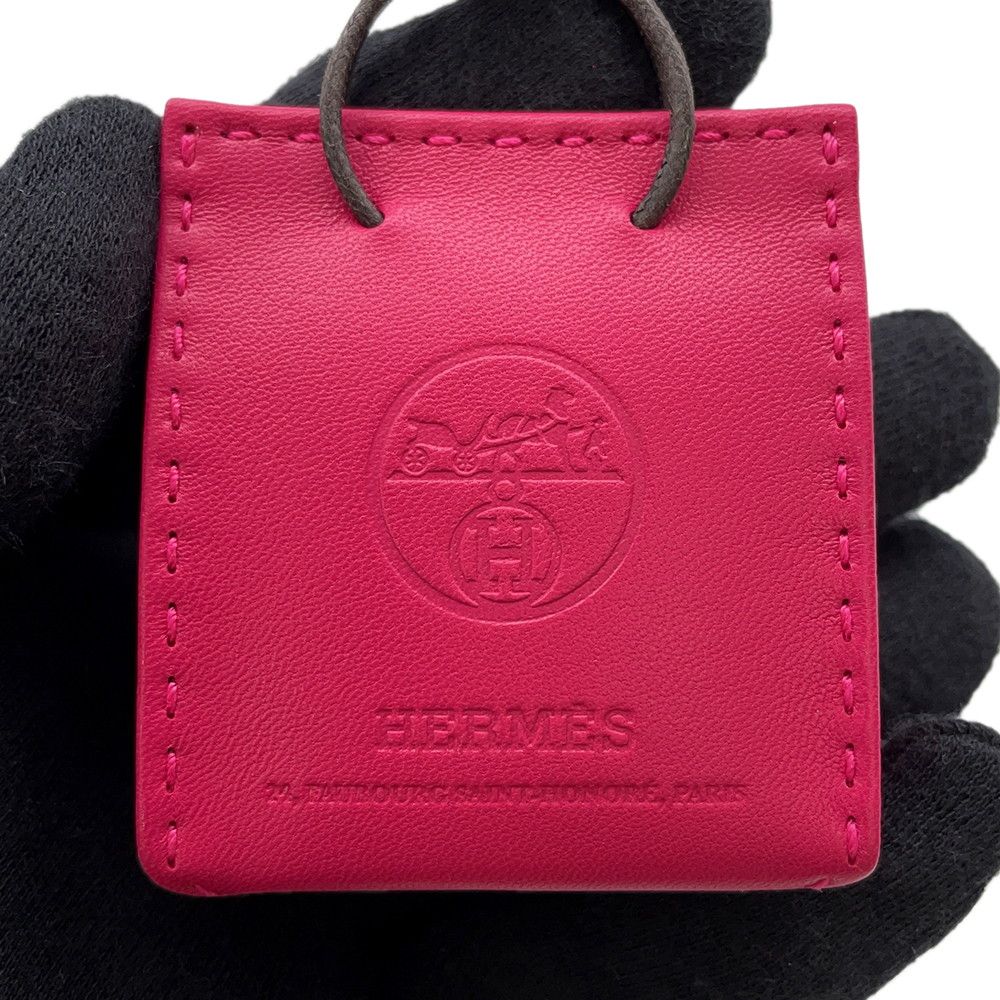 エルメス バッグチャーム ショッパー サックオランジュ ローズメキシコ