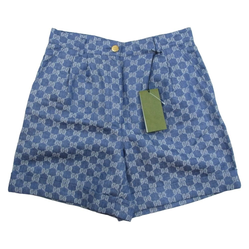 依頼有　GUCCI GGロゴショートパンツネイビー　sizeXS 極美品 Gucci GGロゴショートパンツ ネイビー