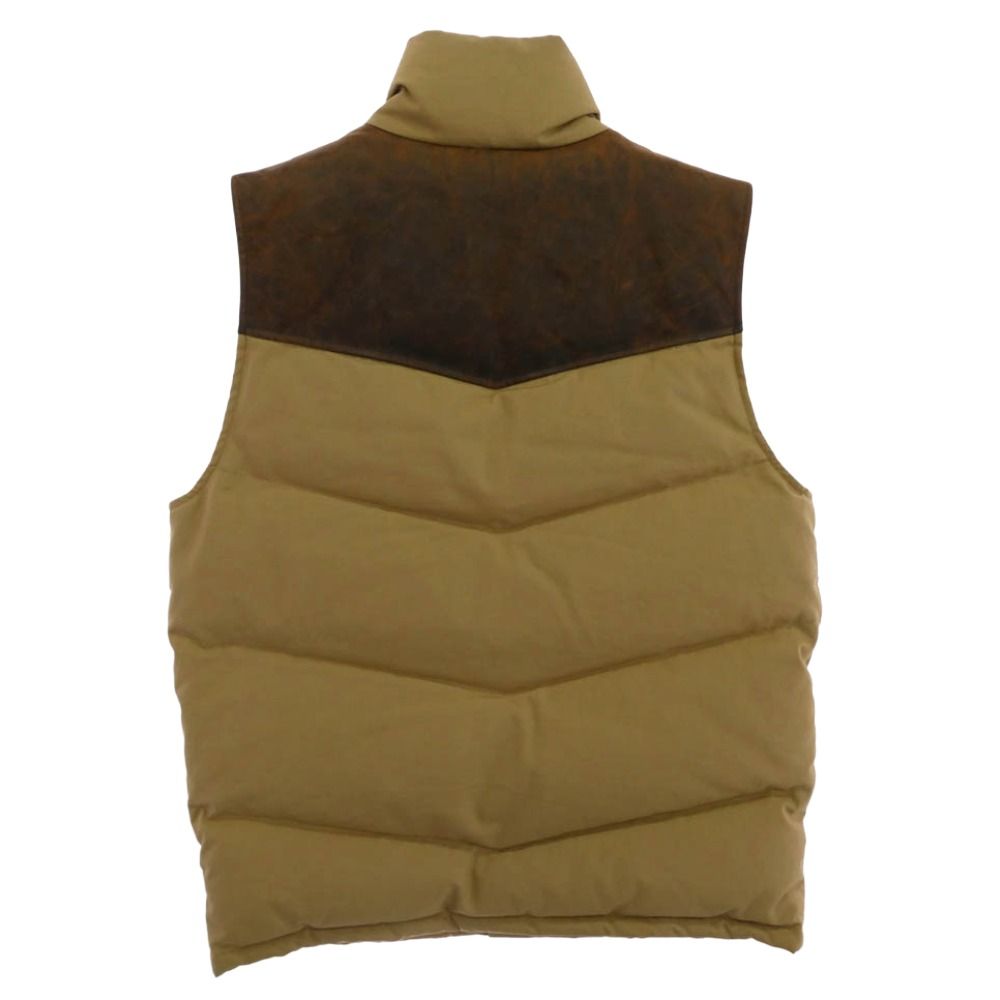 RALPH LAUREN ラルフローレン RUGBY ラグビー レザーヨーク切替 ダウンベスト ベージュ系 S